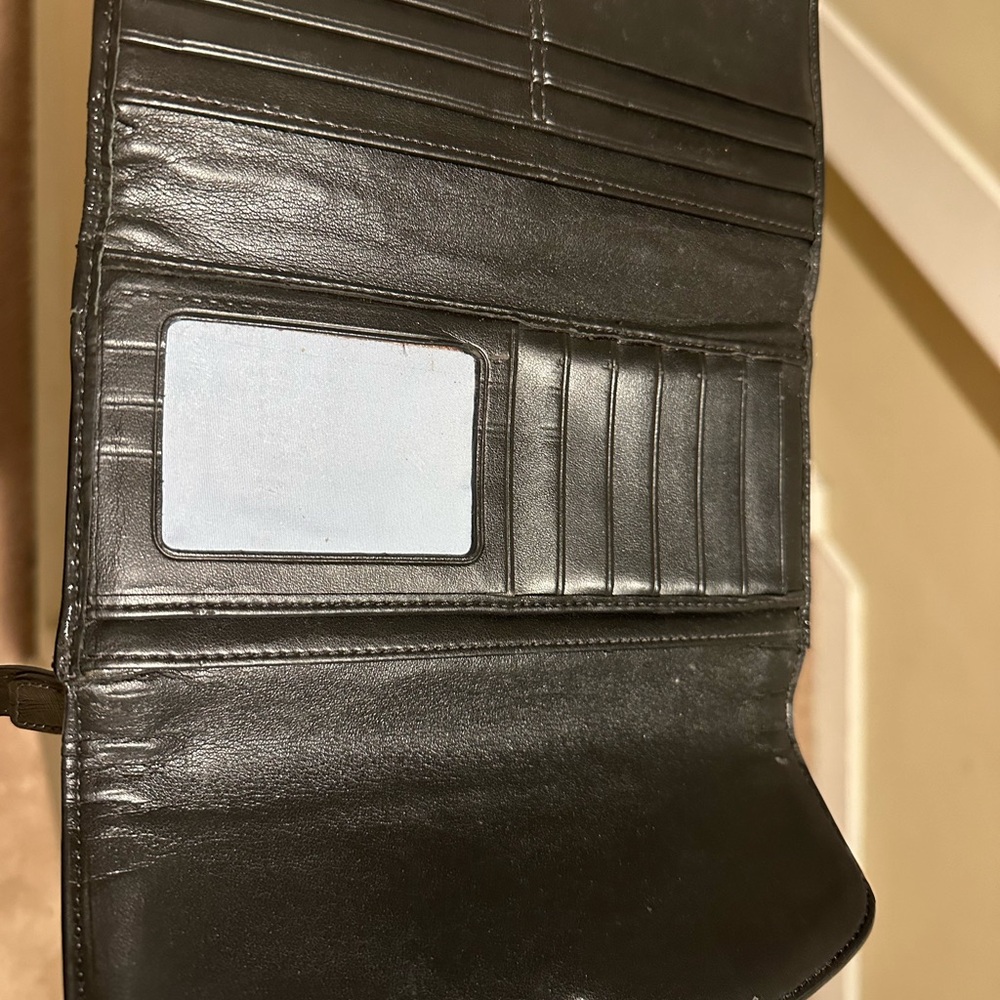 Black Coach Wallet with check book cover GUC